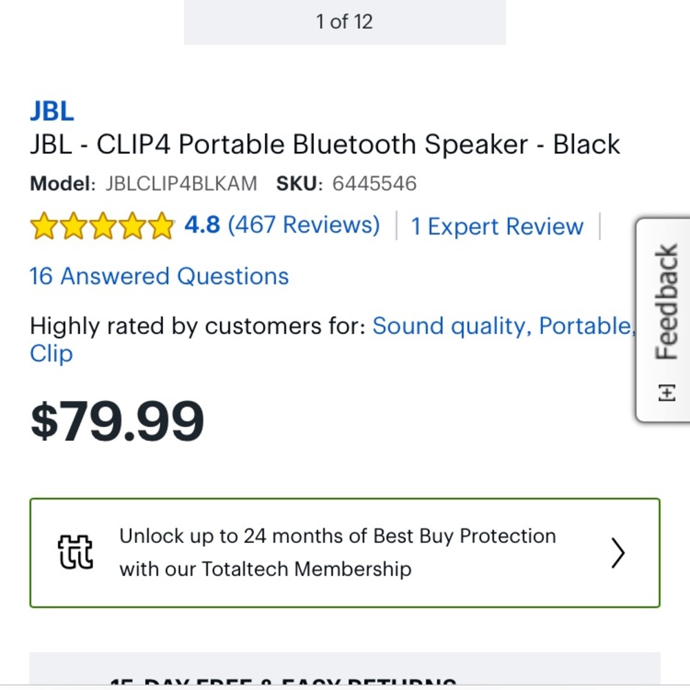 JBL Bluetooth portable speaker